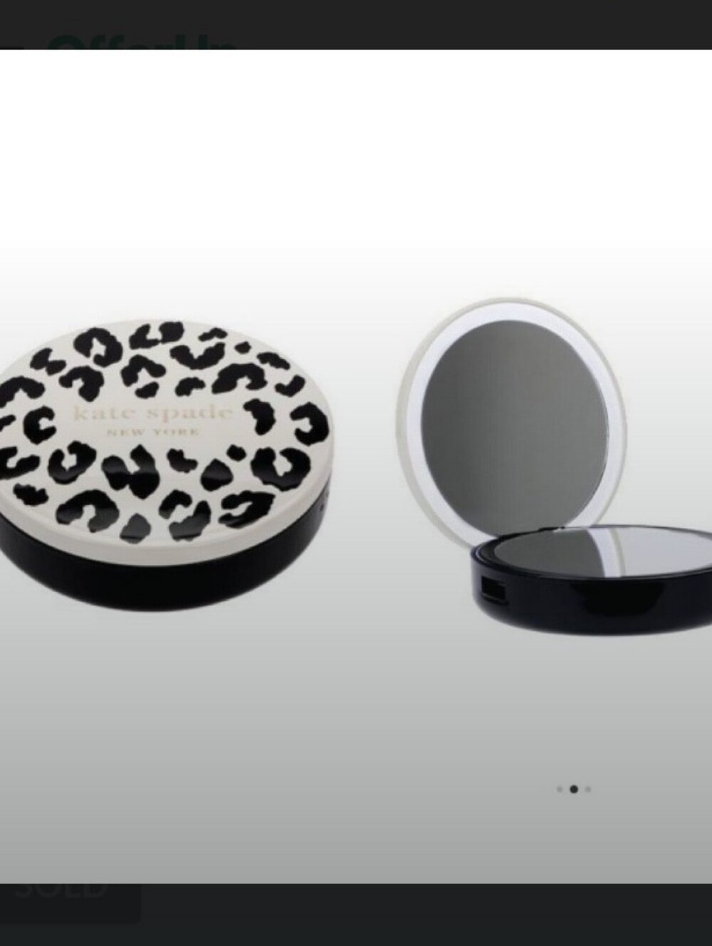 Kate Spade 4000 Compact Mirror /Power Bank-Phone Charger (City Leopard 🐆)